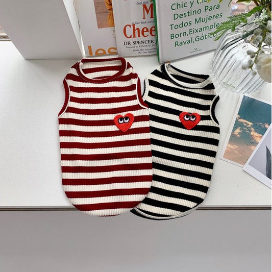 Comme Striped Sleeveless Tee (2 colors)