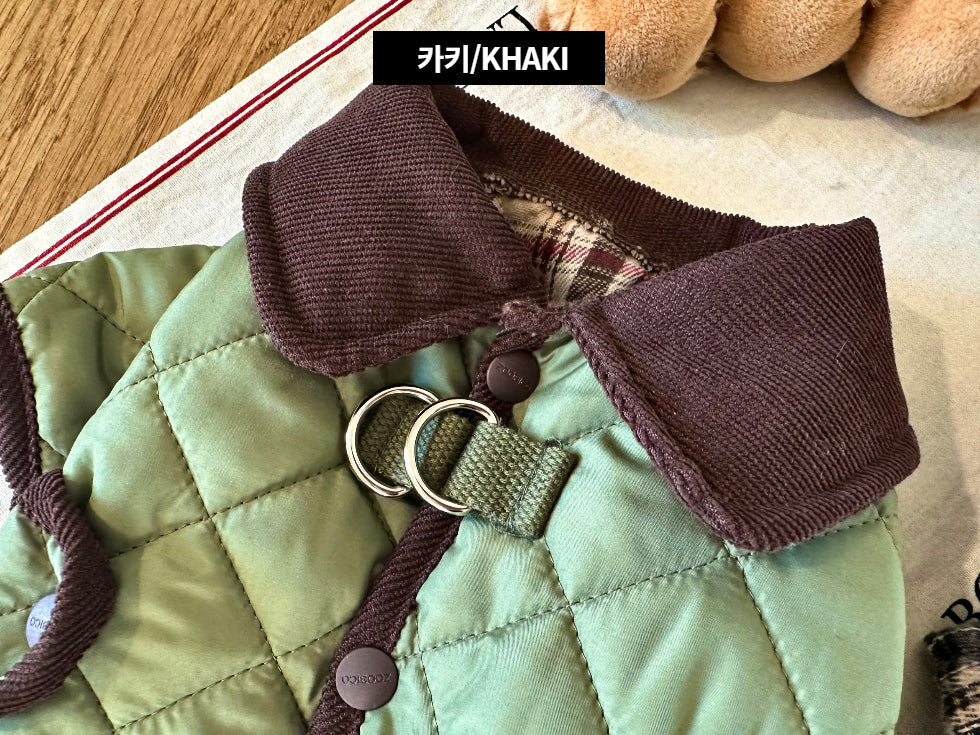 Quilted Check Puffer Jumpsuit (2 colors)