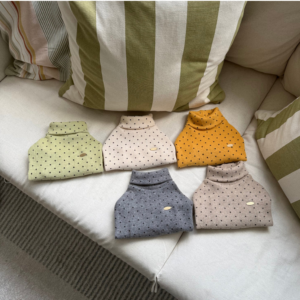 Polka Corduroy Turtleneck Tee (5 colors)