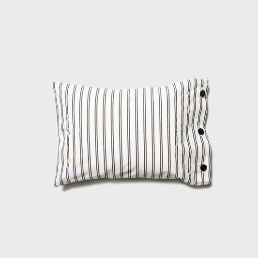 Mini Button Pillow Black Stripe