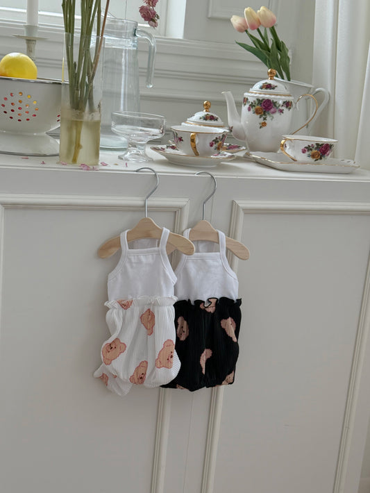Bear-Pleated Onesie (2 colors)