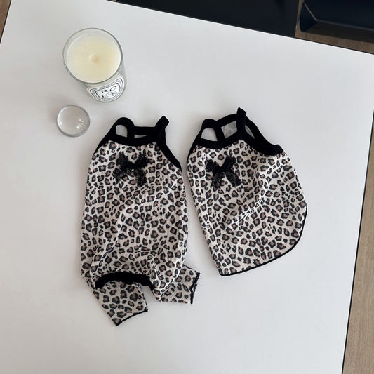 Leopard Pleated Tank Top & Onesie