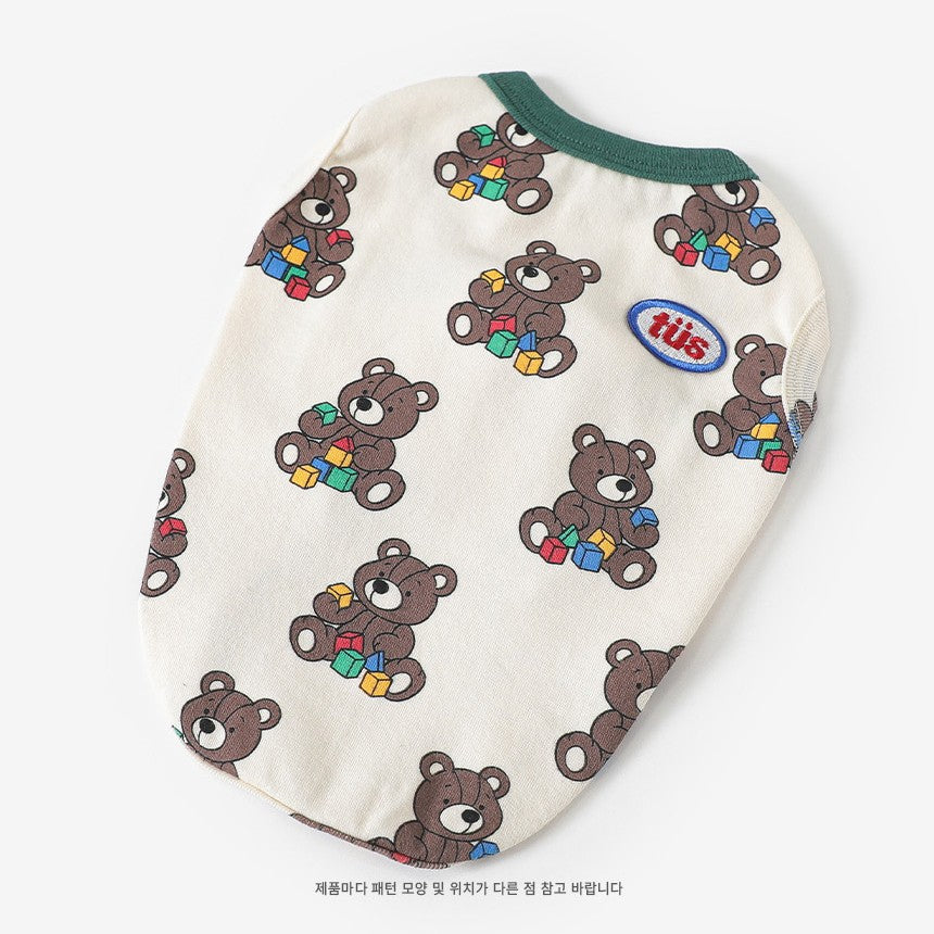 Block Toy Bear Sleeveless Tee