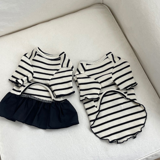Stripe Velvet Ribbon T-Shirt & Dress