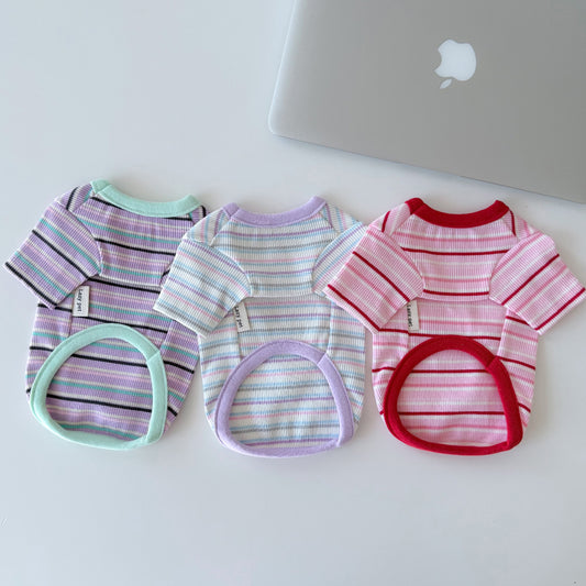 Button Stripe T-Shirt (3 colors)