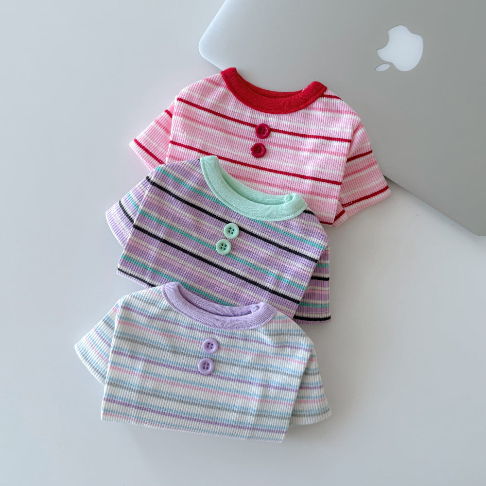 Button Stripe T-Shirt (3 colors)