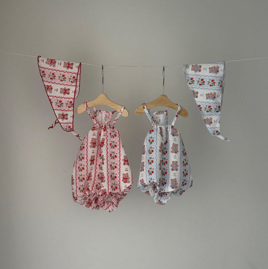 Cherry Bear Bloomers Onesie (2 colors)