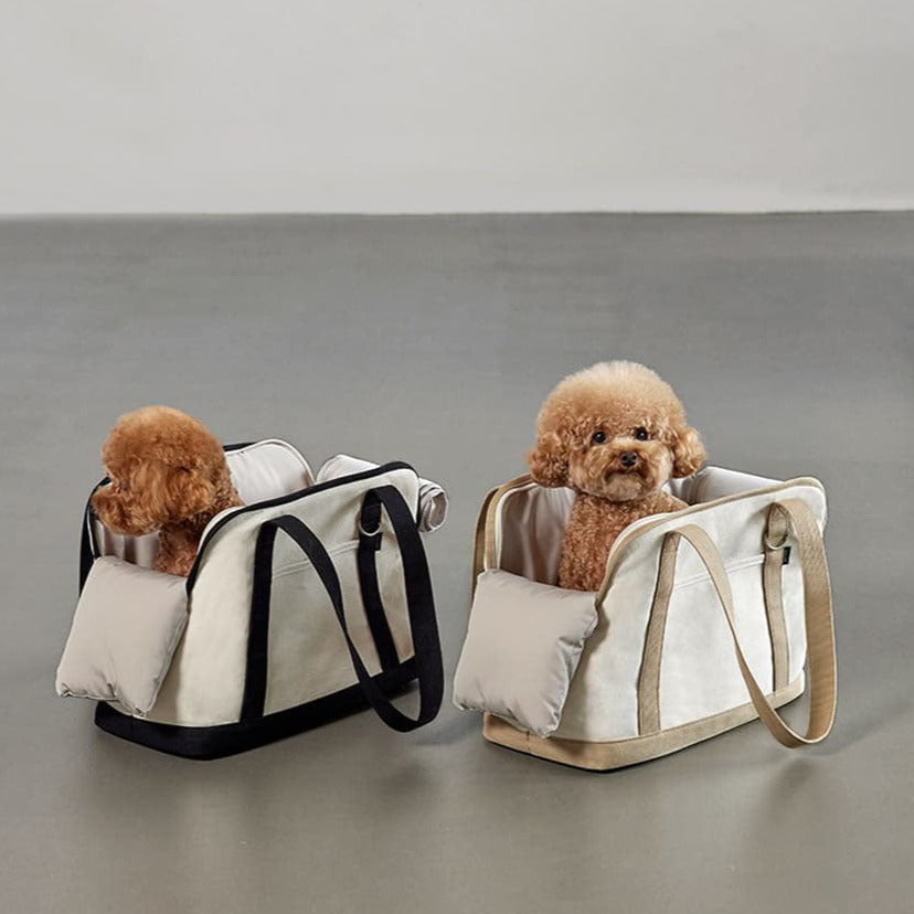 Canvas Carry Pet Carrier (Beige, Black) – Our Haru