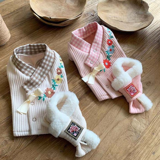 Daily Flower Quilted Hanbok Vest (2 colors)