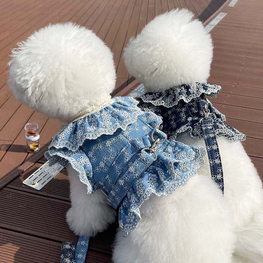 Denim Harness Jacket and Leash Set (2 colors)