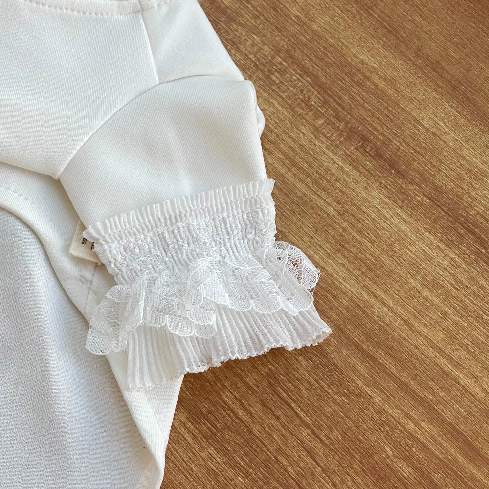 Lace Frill Sleeve Tee (2 colors)