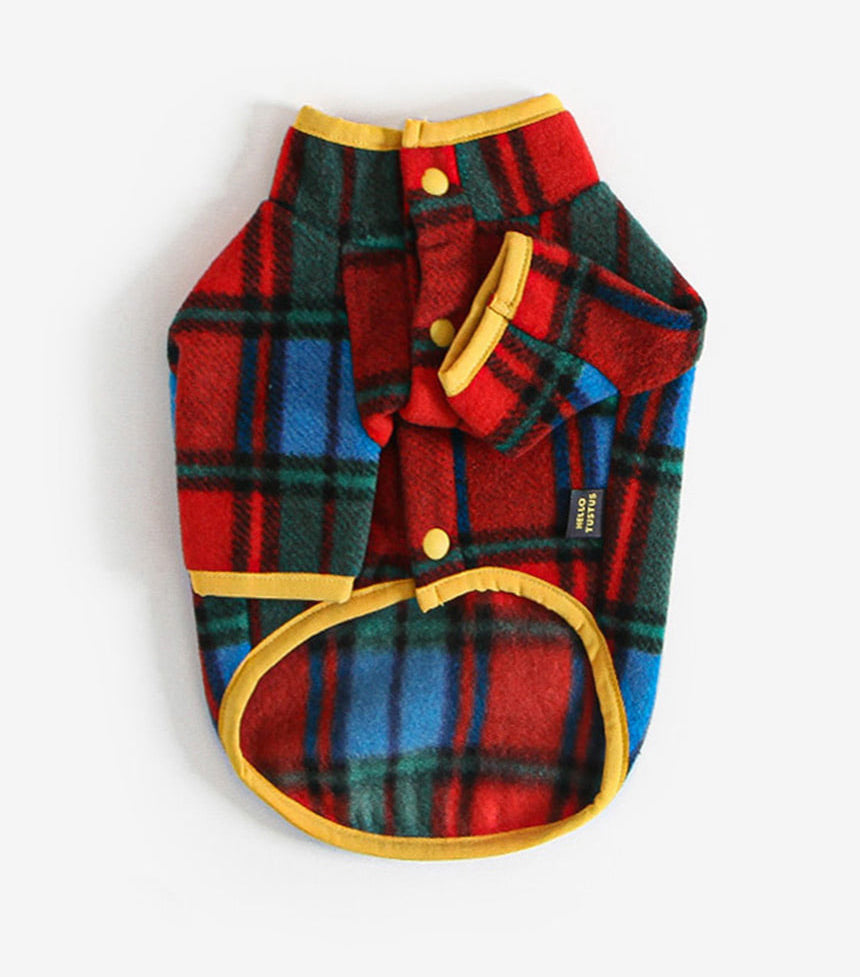 Tartan Check Fleece Jacket Red
