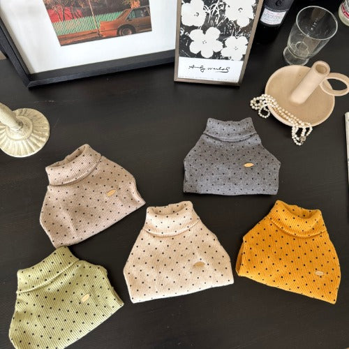 Polka Corduroy Turtleneck Tee (5 colors)