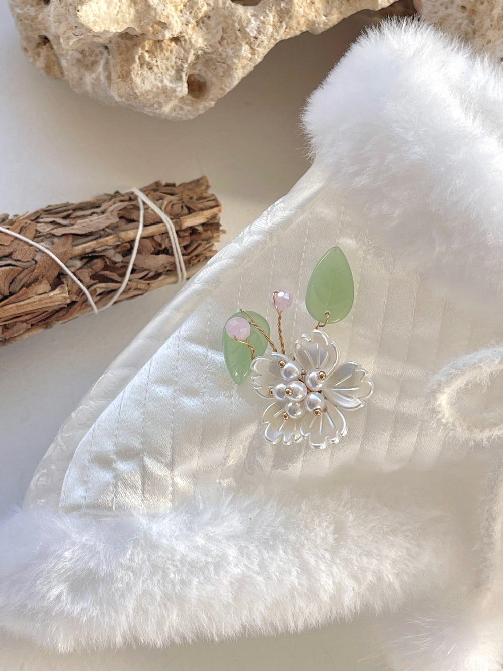 Flower Mink Fur Hanbok Cape (2 colors)