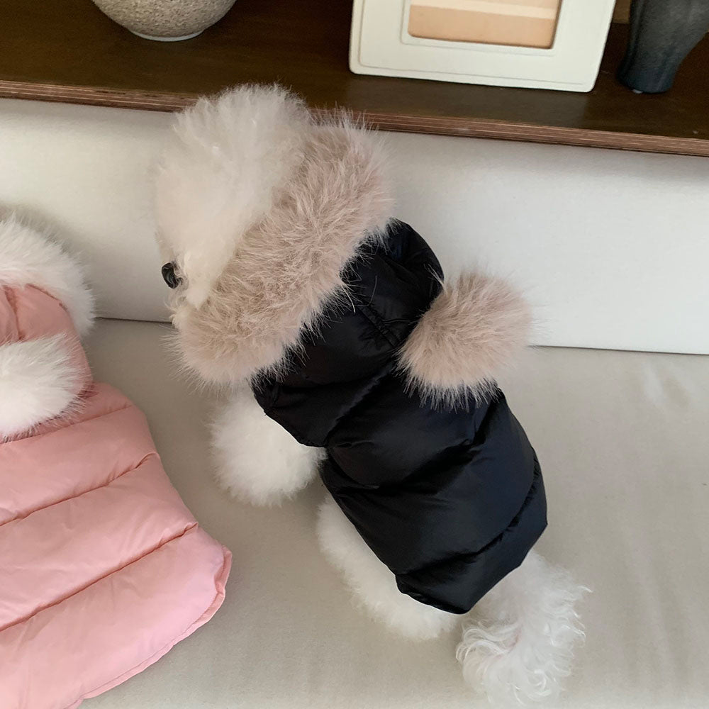Faux Fur Hooded Puffer Vest (3 colors)