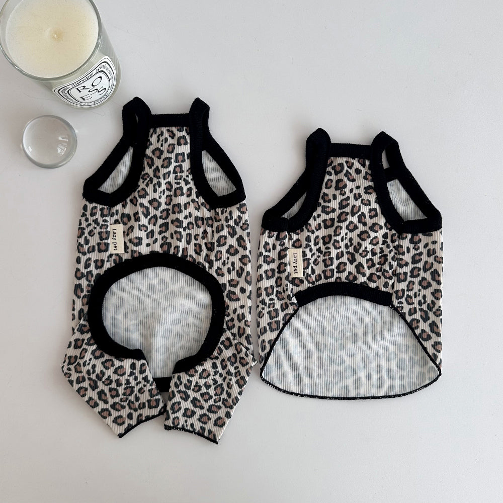 Leopard Pleated Tank Top & Onesie