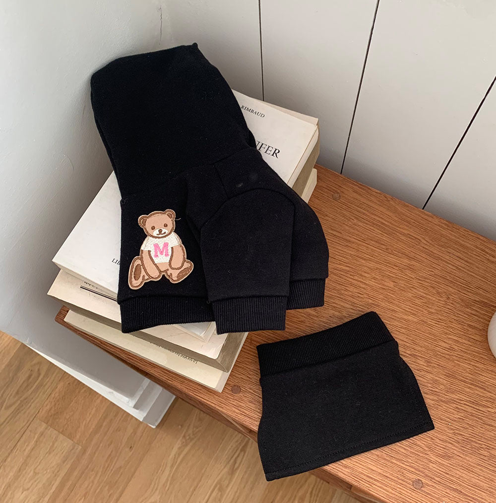 Bear Hoodie Crop Top + Skirt Set (3 colors)
