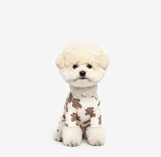 Bok Bear Dog Onesie Ivory