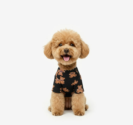 Cookie Bear Dog Tee Black