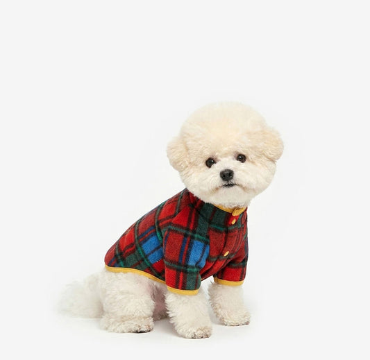 Tartan Check Fleece Jacket Red