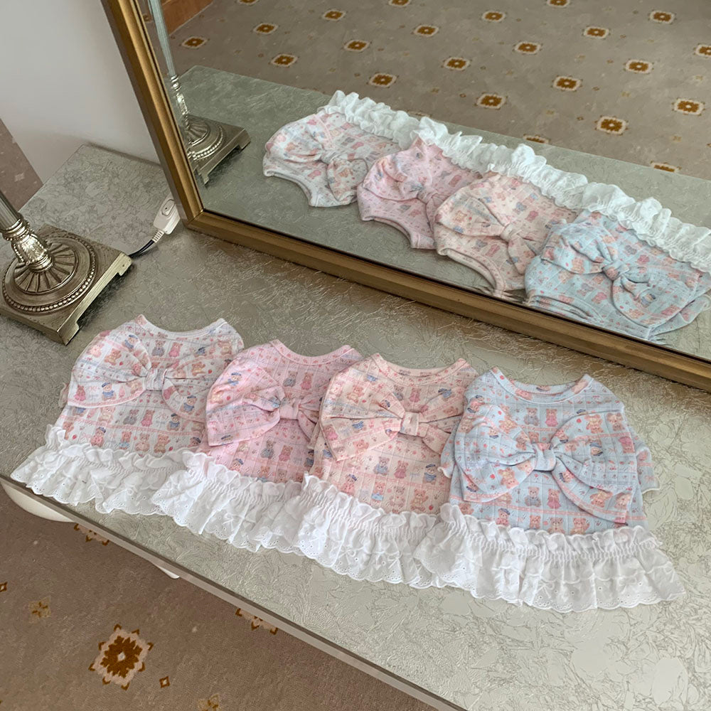 Teddy Bear Ribbon Dress (4 colors)