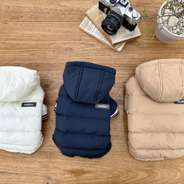 Tricolor Hooded Puffer Jacket (3 colors)