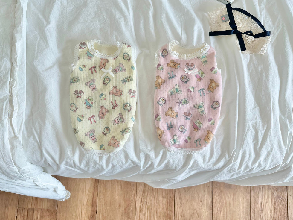 Cozy Bear Velour Sleeveless Tee (3 colors)