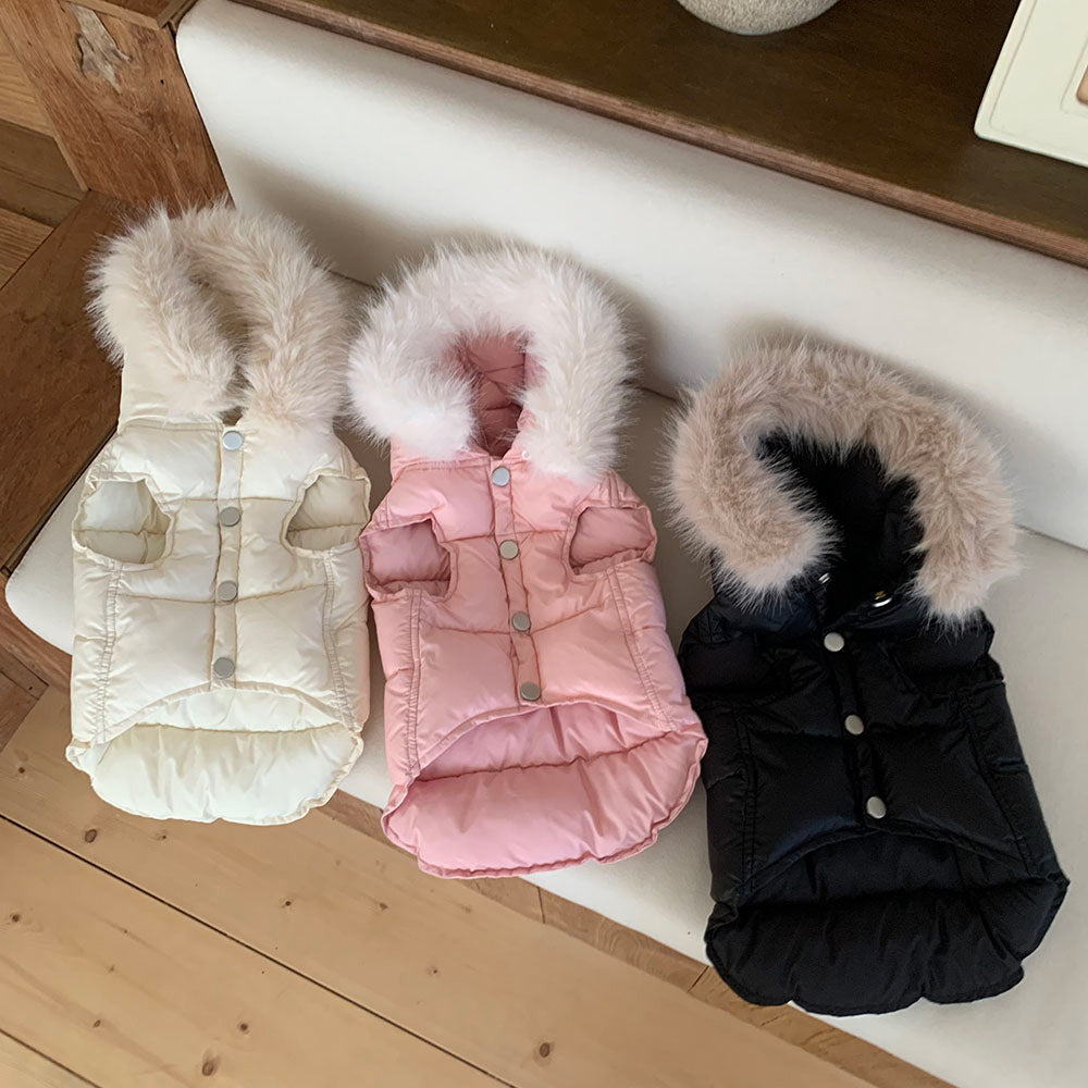 Faux Fur Hooded Puffer Vest (3 colors)