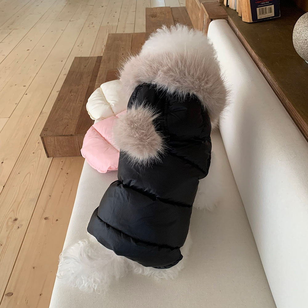 Faux Fur Hooded Puffer Vest (3 colors)