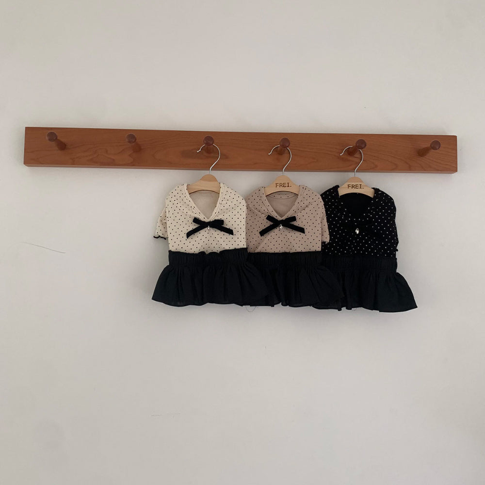 Velvet Ribbon Polka Dot Dress (3 colors)