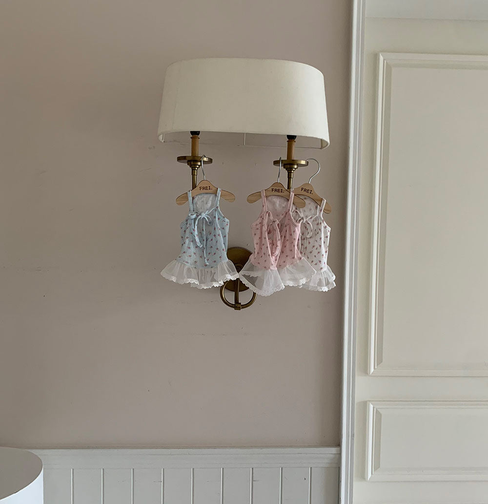 Strawberry Flower Ribbon Sleeveless Dress (3 colors)