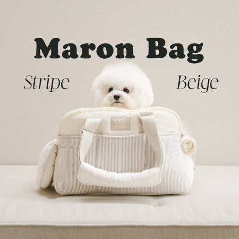 Maron Bag Stripe Pet Carrier (Beige)