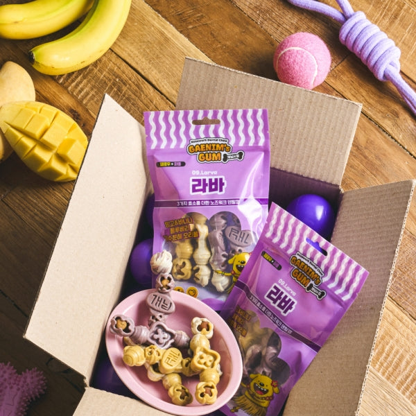 Larva Dental Chew Yellow & Purple Fruits & Duck