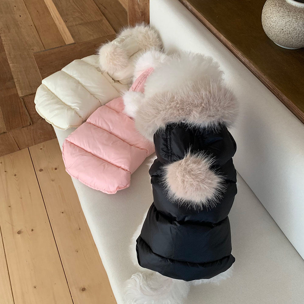 Faux Fur Hooded Puffer Vest (3 colors)