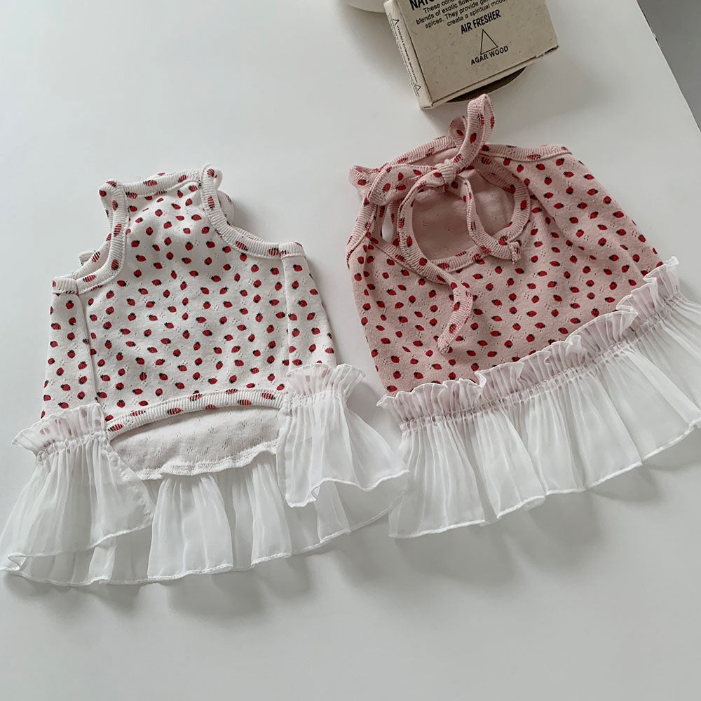 Berry Frill Sleeveless Dress (2 colors)