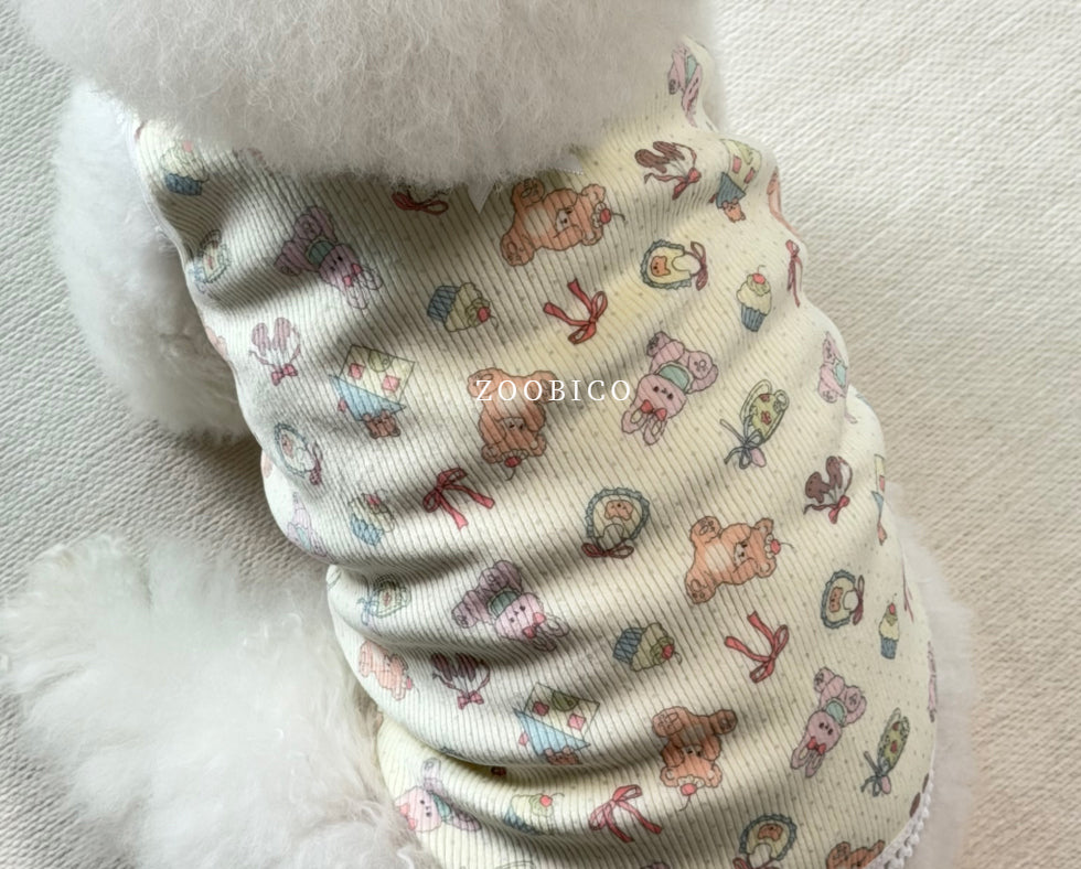 Cozy Bear Velour Sleeveless Tee (3 colors)