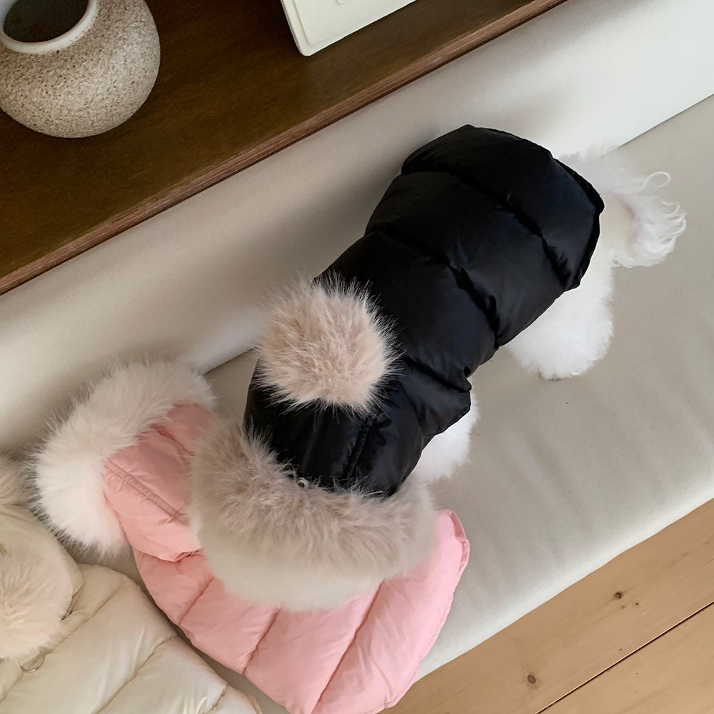 Faux Fur Hooded Puffer Vest (3 colors)