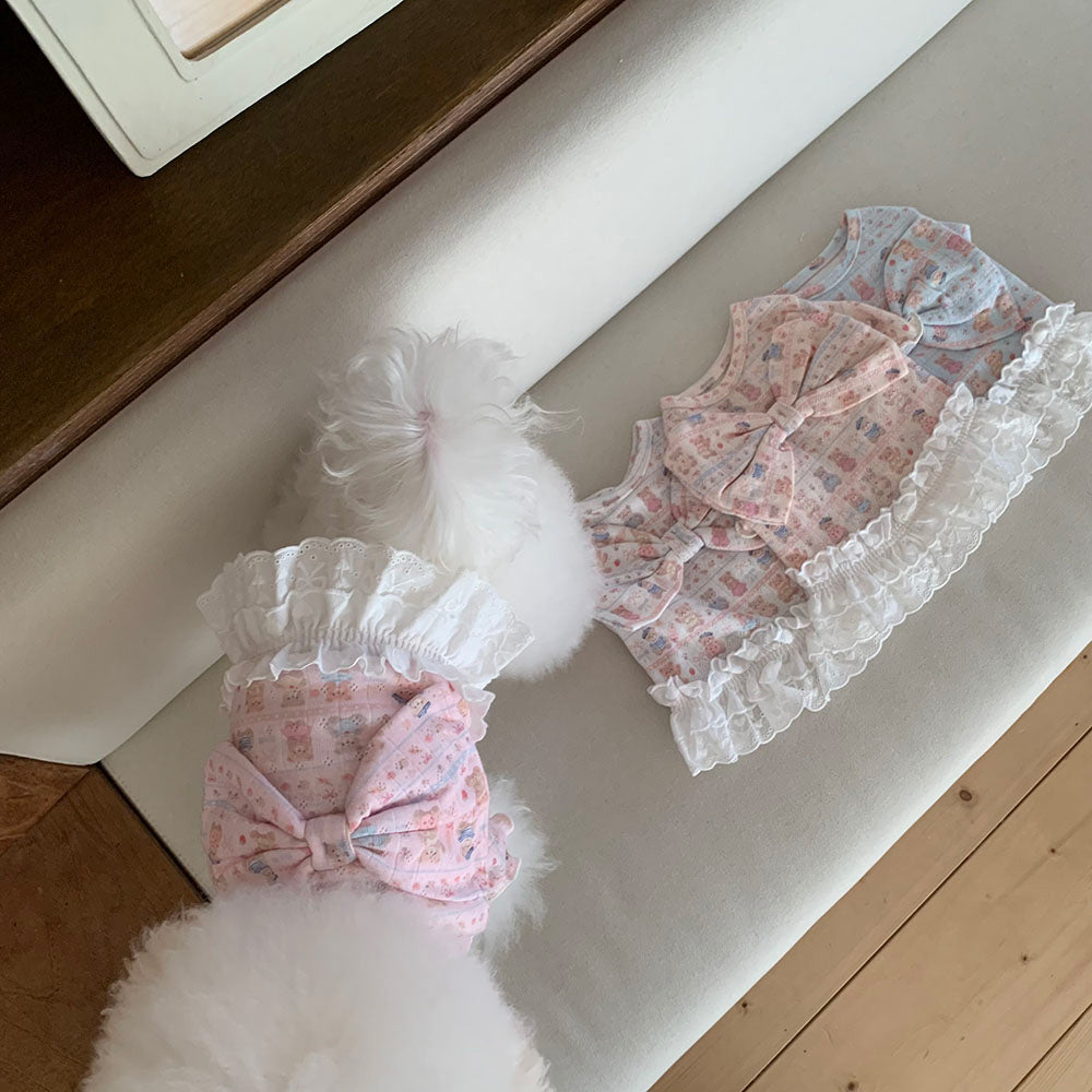 Teddy Bear Ribbon Dress (4 colors)