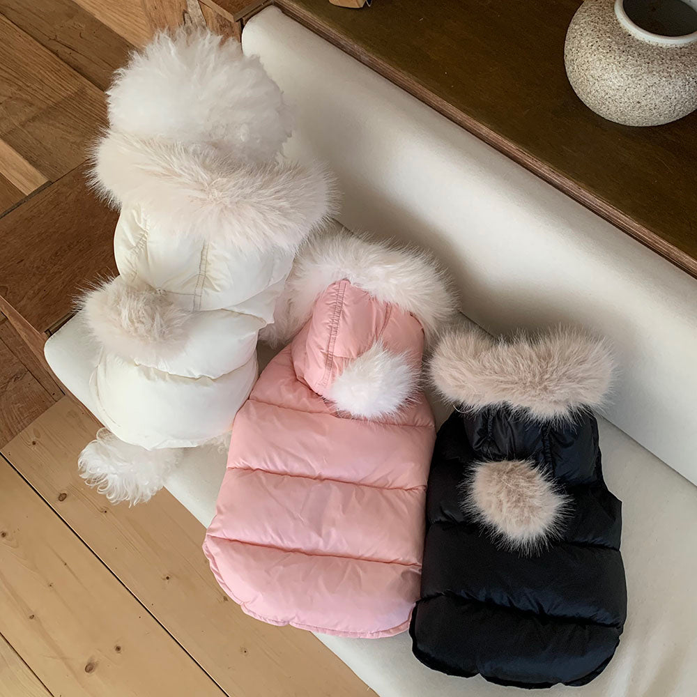 Faux Fur Hooded Puffer Vest (3 colors)