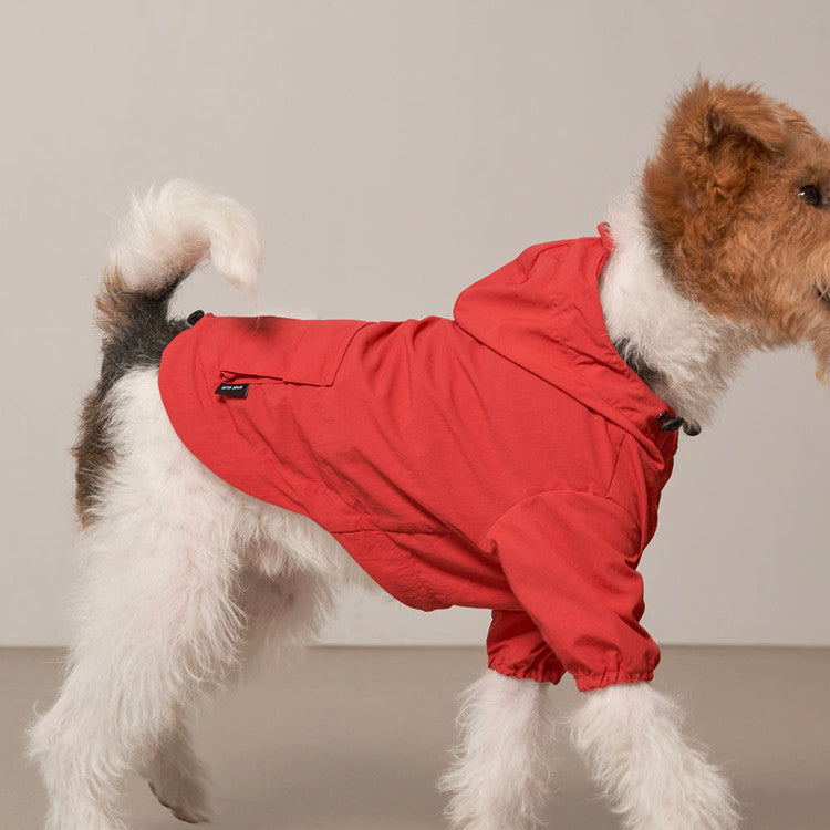 Hooded Shell Jacket Red