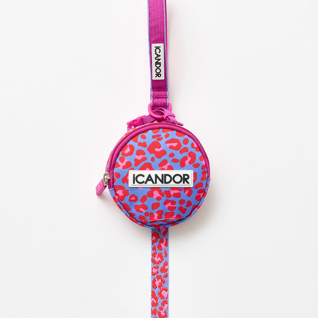 Dingle Dangle Poop Bag Pouch (Leopard Lavender Blue)