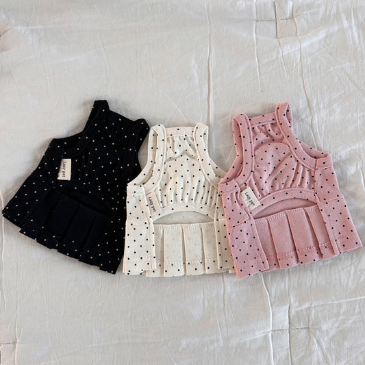 Polka Dot Bustier Crop Dress (2 color)
