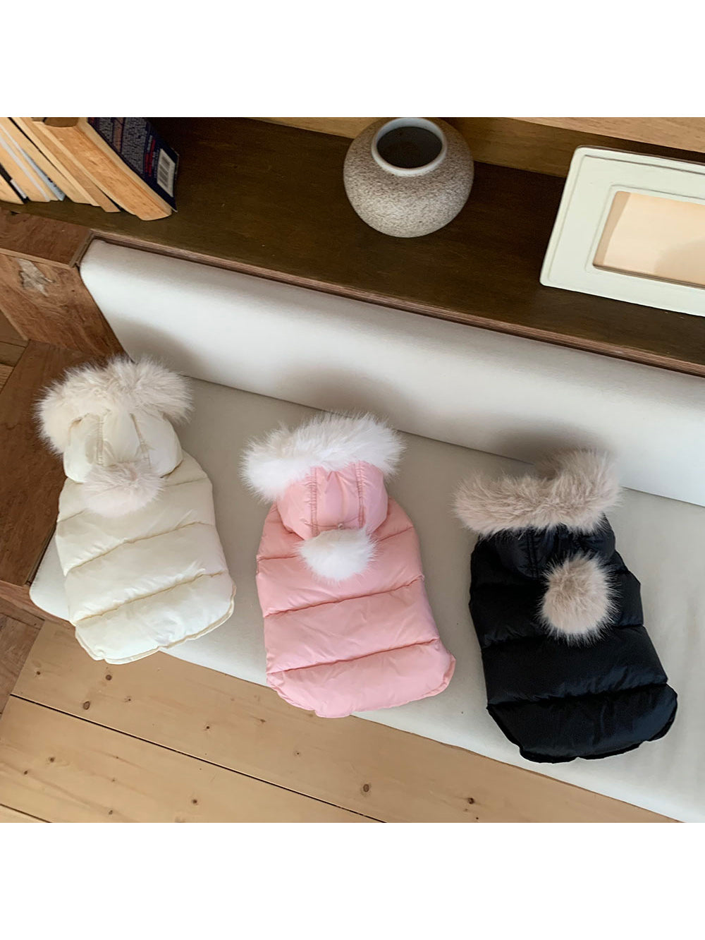 Faux Fur Hooded Puffer Vest (3 colors)