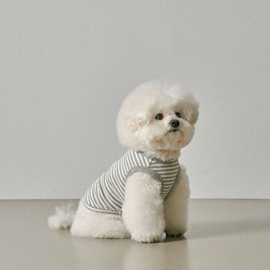 Striped Sleeveless Grey