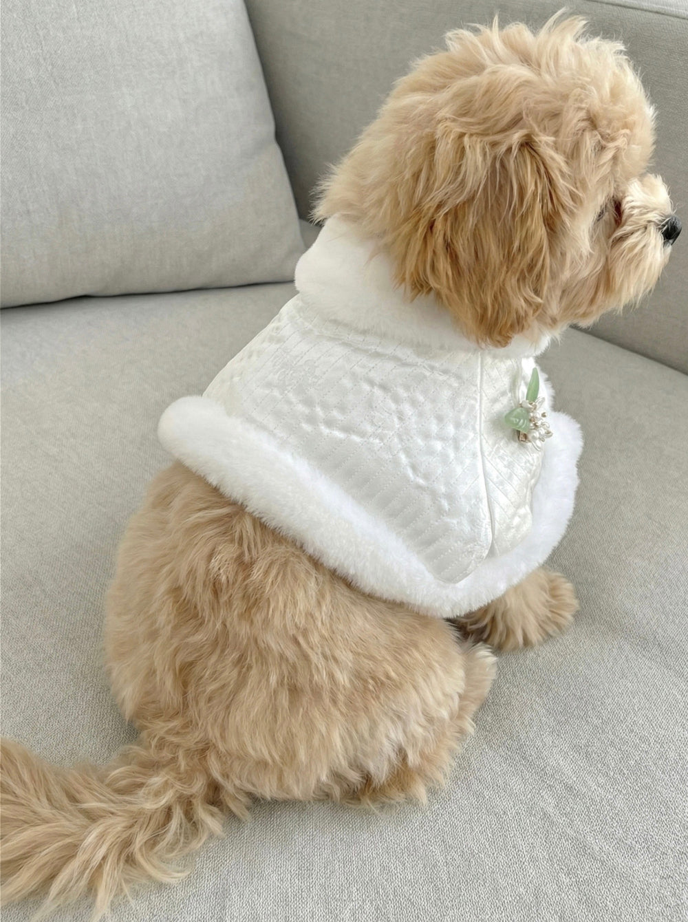 Flower Mink Fur Hanbok Cape (2 colors)