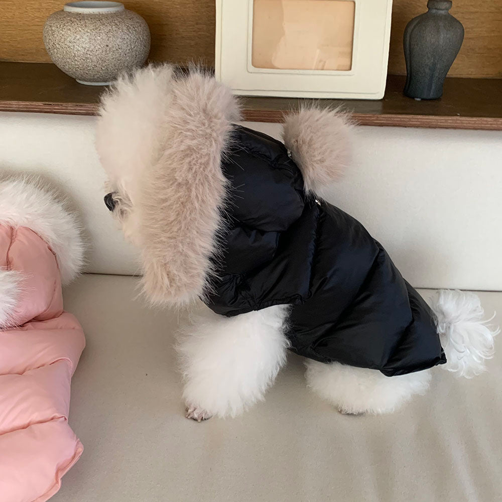 Faux Fur Hooded Puffer Vest (3 colors)