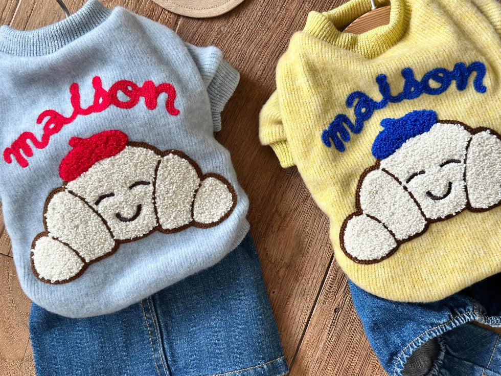 Mallow Puppy Embroidered Sweatshirt (2 colors)