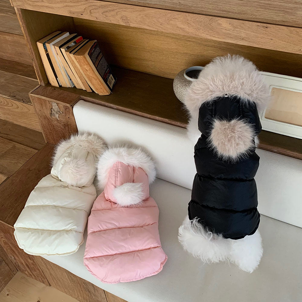 Faux Fur Hooded Puffer Vest (3 colors)