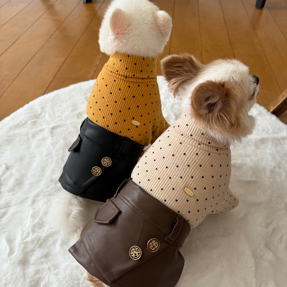 Polka Corduroy Turtleneck Tee (5 colors)