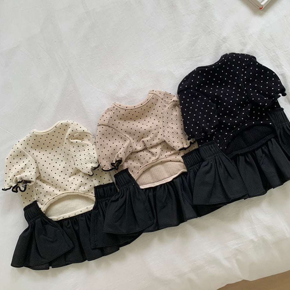 Velvet Ribbon Polka Dot Dress (3 colors)